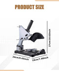 Heavy Duty Angle Grinder Stand With Fixed Bracket Holder dimensions, 27cm by 24cm by 19cm, for DIY garage projects.