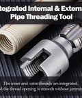 Solid 4 In 1 Water Pipe Threader Set For Fast Internal And External Threading Fits Inch And Inch PvC Pipes Compatible With Electric Drill, integrated threading tool.