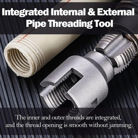Solid 4 In 1 Water Pipe Threader Set For Fast Internal And External Threading Fits Inch And Inch PvC Pipes Compatible With Electric Drill, integrated threading tool.