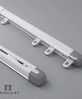 Retractable Ceiling Curtain Track 2.8 To 5.2 Ft White With Silent Nano Roller System And 304 Stainless Steel Hooks, Adjustable Length From 33.6 To 62.4 Inches, Easy Install Noiseless Operation For Windows Or Room Dividers. white ceiling curtain track with hooks
