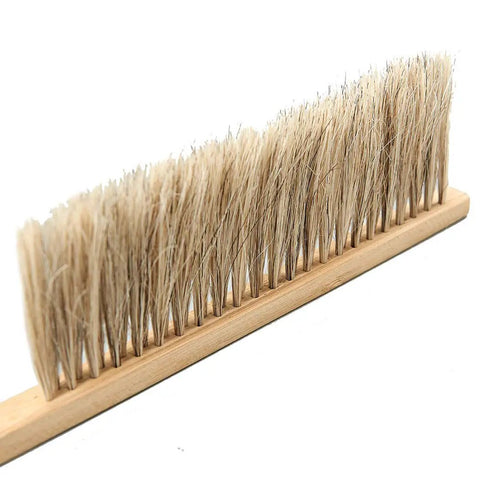 Two Pack Bee Brush With Wooden Handle For Beekeeping, Soft Horsehair Bristles, Beekeeping Tool, close-up of bristles, 14 Inch Long