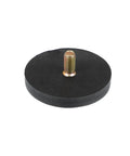 Black rubber mount with metal screw for motorcycle and bike, circular design, front view