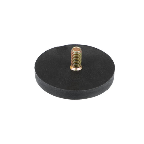 Black rubber mount with metal screw for motorcycle and bike, circular design, front view