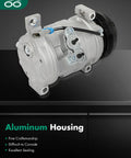 Premium Vehicle Air Conditioner Compressor Unit With Integrated Clutch For Chevy Express 2500 3500hd And Cadillac Escalade No Sweat Cooling Straight Bolt Swap close-up view of aluminum housing and clutch components.