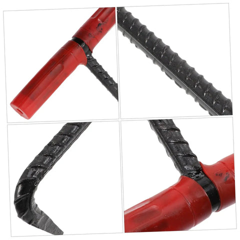 Heavy Duty Manhole Cover Lifter Hook Rock Solid Steel Build With Secure Comfort Handle And Slick T Shape Design Close-up of handle details.