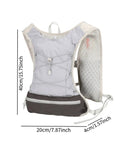 Go To Lightweight Hydration Running Backpack with Breathable Vest, Adjustable Straps, Reflective Strips, Grey, dimensions