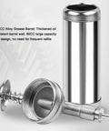 Lightweight 80cc Manual Grease Gun Handheld High Pressure Filler, alloy body, shown disassembled for Auto and Excavator Maintenance