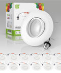 Gimbal Retrofit LED Can Lights 6 Inch Kit, 4000K Bright White, 15W 120V, 1050 Lumens Dimmable Recessed Downlights staged with packaging