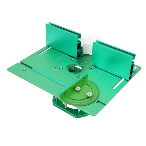 Heavy Duty Woodworking Bench Router Plate System With Precise Adjustable Height Lift And Sure Grip Clamping Mount, aluminum construction.