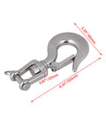 304 Stainless Steel American Type Swivel Lifting Clevis Chain Hook With Latch, 360 Degree Rotation, 1000Kg WLL