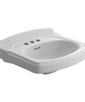 Townsend Pedestal Sink Top With 4 Inch Centers And Turn Of Century Detailing White For Bathroom Vanity Deck With Large Faucet Ledge And Front Overflow Classic Style
