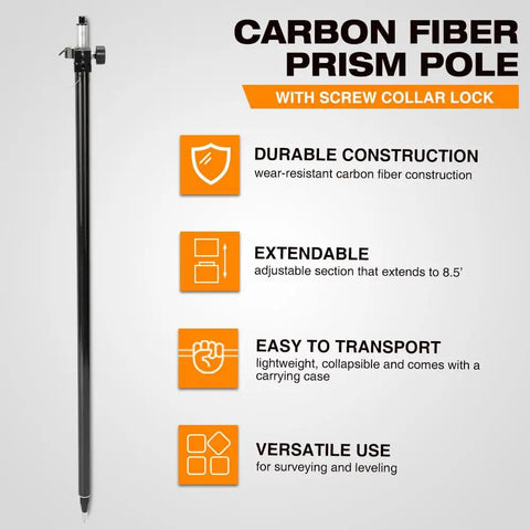 Carbon Fiber GPS Pole Adjustable Telescopic Prism Pole Extends Up To 8.2 Feet For Precise Positioning And Land Surveying poster