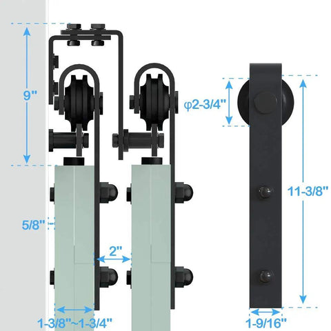 8 Foot Four Doors Double Track Bypass Sliding Barn Door Hardware Kit For Easy Install And No Hassle Smooth Operation Includes Rails Rollers Guides And All Necessary Hardware For Quick In Wall Or Stud Mounted Setup Heavy Duty Upgrade