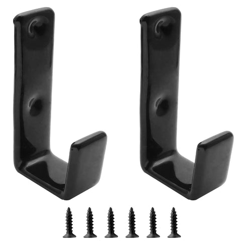 Tough As Nails 2 Pack Bunk Bed Ladder Hook Brackets Heavy Duty Black Iron J Clips With Smooth Finish Rock Solid Grip and screws.