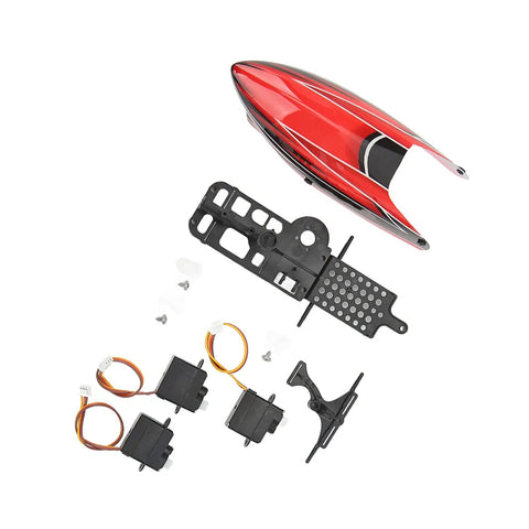 Heavy Duty Lightweight Servo Motor Upgrade For XK K110 RC Helicopter Slick Plastic Refit Parts including servos and shell.