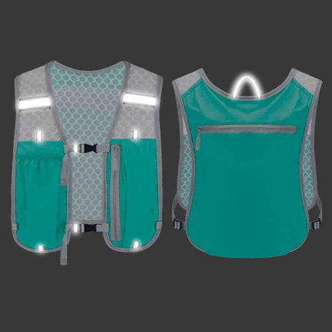 Front and back view of Run Ready Hydration Vest Lightweight Running Backpack With Adjustable Water Bag And Multiple Pockets Waterproof Gear