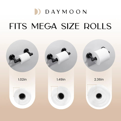 Matte Black Toilet Paper Holder 2 Pack Wall Mount Modern Roll Rack For Bathroom No Slip Design Keeps Roll From Slipping