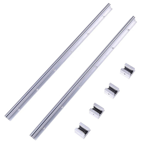 Built Tough Linear Bearing Rail Slide Shaft Kit With SBR12UU Bushings For Cnc And Diy Builds offers two steel rails and four linear bushings.