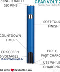 USB-C Rechargeable Soldering Iron Pen With LED Display And Smart Temperature Control, 510 Thread Tips, blue design