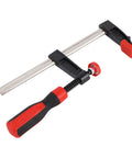 6 Inch Bar Clamp Heavy Duty F Style Clamping Tool With 300lbs Grip Power For Woodworking Projects In The Shop Alloy Steel With ABS Handle And A 5.9 Inch Jaw Opening 1 Pack, red-black handle