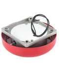 Bottom view of Beefy 95dB Electric Fire Alarm Bell CB-6B, 150mm aluminum base, red casing for school home factory use, 110V AC.