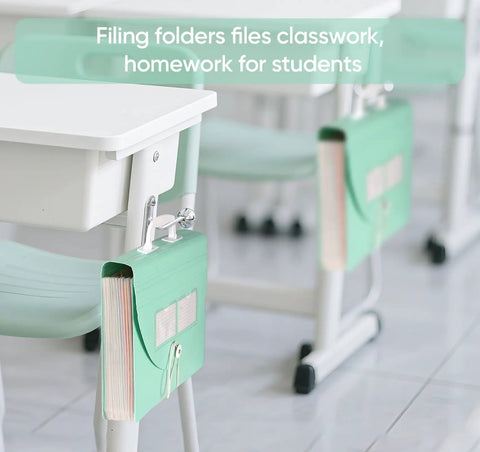 Slick 13 Pocket Accordion Expanding File Folder Crafted From Eco Friendly Wheat Straw Bpa Free Document Organizer hanging on desk
