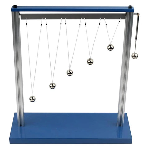 Hands On Forced Vibration And Resonance Demonstrator For Physics Lab With Physical Pendulum Balls, Bracket Mounted, Five Steel Pendulums