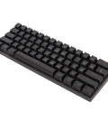 Badass Portable 61 Key Mechanical Gaming Keyboard With Vivid Led Backlight Ultra Compact 60 Layout Usb C Cord Responsive Switches top view in black.