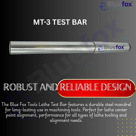 Pro Grade Precision 335mm Lathe Alignment Test Bar With Morse Taper 3, EN31 Alloy Steel Hardened And Ground, Ultra Low Runout To 0.0002 Inches