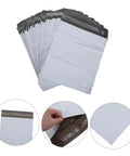 Stack of waterproof poly mailer bags 10x14 inches white self seal envelopes for clothing durable resealable plastic mailers