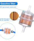 Close-up of fuel filter in 10 Foot 3 16 Inch ID Fuel Line Kit With 2 Fuel Filters And 8mm Hose Clamp For Small Engines