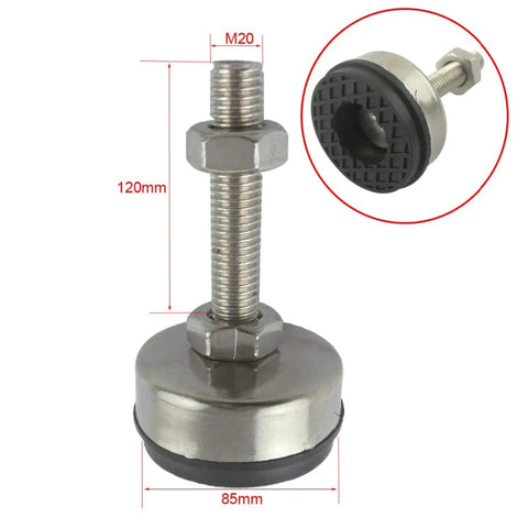Fix That Wobbly Setup With Adjustable Furniture Leveling Feet 2 Pack Stainless Steel Threaded Legs And Grippy Rubber Base 85Mm Diameter