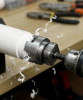 All in One DIY Friendly Pipe Thread Cutting Tool Kit With Internal And External Threading Includes Half Inch Three Quarter Inch And One Inch Threaders Quarter Inch Hex Shank Electric Drill Compatible Works On PPR PVC Plastic MPP And Metal cutting PVC pipe threads