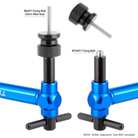 Shifter Alignment Tool Adapter For Road Bikes, Derailleur Hanger Gauge Extension with M6xP1 and M10xP1 Fixing Bolts, CNC Aluminum