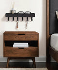 Damage Free Key Holder Wall Mount With Adhesive Magnetic Hooks And Shelf No Drill Key Rack for keys, glasses, and decor.