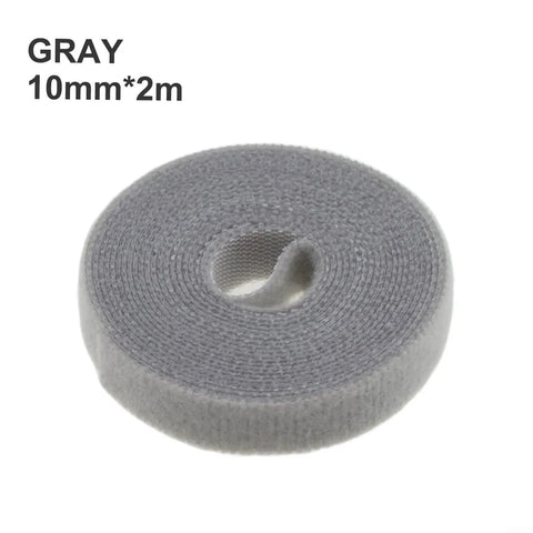 Premium Nylon Cable Organizer Strap Kick Your Desk Cord Chaos Into Shape With Reusable Loops To Ditch The Snarl And Keep Your Home Office Seamless Tangle Free gray nylon strap roll, 10mm width, 2m length.