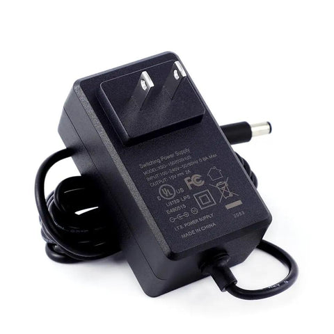 UL Listed 15V 2A Power Supply Charger With Wide 100V To 240V Input Output 15V 2A 30W Universal 5.5mm x 2.1mm Or 5.5mm x 2.5mm DC Plug Switching Transformer Adapter For Your Devices, black wall adapter