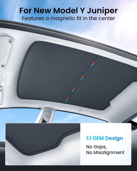 Tesla Model Y Juniper Glass Roof Sunshade Two Pack No Gaps No Sag Foldable Heat Insulation Cover For 2025 2026 Model Y Juniper