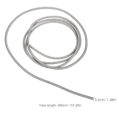 Rock Solid Stainless Steel Electrical Wire Conduit Flexible Corrugated Cable Sleeve Cover, 400cm length for wiring protection.