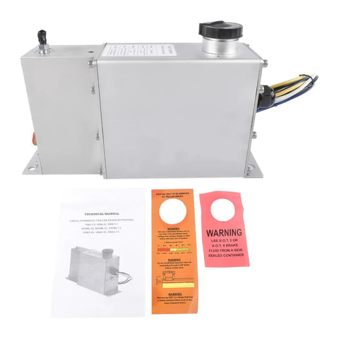 Heavy Duty Electric Over Hydraulic Brake Actuator delivering rock solid 1600 psi stopping power for disc trailer brakes with manual.