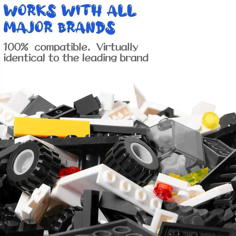 Massive 825 Piece Navy Battle Fleet Building Set 8 In 1 Aircraft Carrier Jets Helicopter Tanks And More With Storage Case Compatible With Major Brick Brands pieces pile