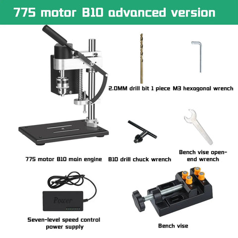 Small But Mighty Mini Drill Press Benchtop With 7 Adjustable Speeds 775 Motor B10 Chuck 110V Electric Table Drill For Metal And Woodworking Grind Ready Project Tool