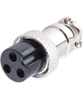 Beefy 3 Pin Aviation Plug Socket Set For Panel Mount, Metal Wire Connector With Screw Type Male And Female Contacts, 400V 5A