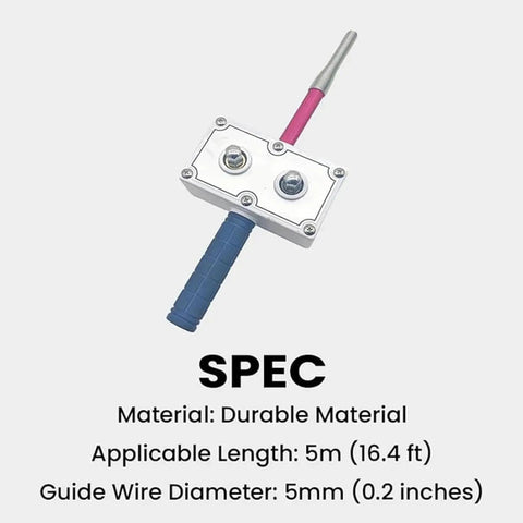 Rugged Drill Powered Wire Puller For Tight Conduits And Smooth Cable Threading With Portable Handheld Setup, 5mm wire, 16.4ft length.