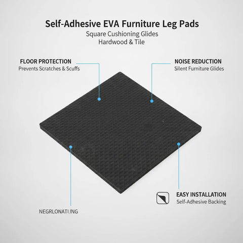 Self Adhesive EVA Furniture Leg Pads For Floor Protection Cushioned Glides For Hardwood And Tile with square design