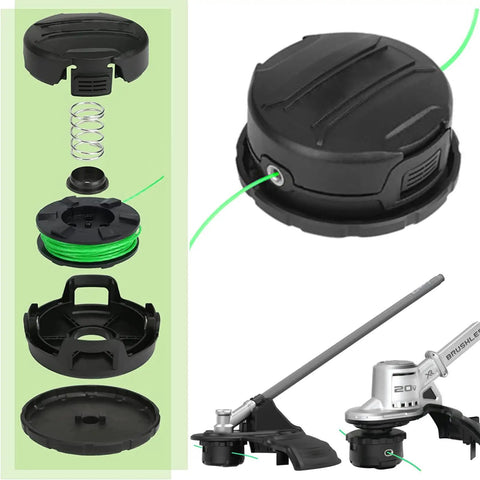Replacement Trimmer Head DWO1DT995 For Dewalt Cordless String Trimmers With Bump Feed, assembled and disassembled views