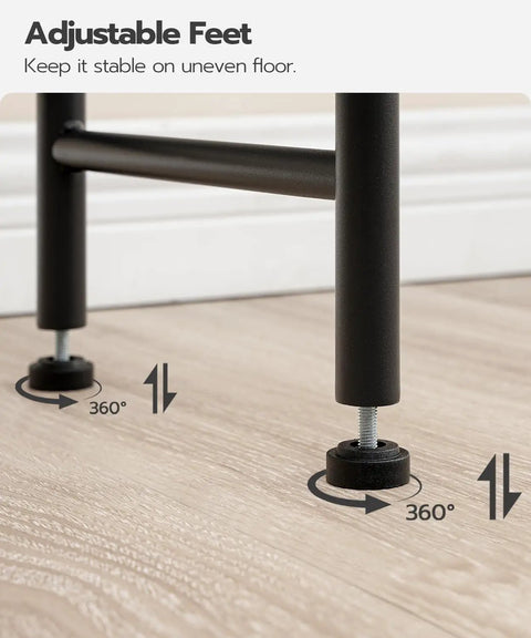 Adjustable feet of Over The Toilet Storage Organizer 3 Tier Freestanding Bathroom Shelf Space Saving Easy Assembly