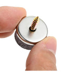 Close-up of Top Shelf Screw On Floor Protectors And Table Glides 24 Pack Universal Furniture Leg Pads with Silky Felt Bottoms.