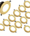 Real Deal Hand Carved Brass Trim Recessed Led Downlights 12 Pack Dimmable Ceiling Fixtures 6 Inch Anti Glare decorative brass trim downlights