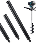 Three Piece Earth Auger Extension Drill Bit Set With 3/4 Inch Shaft Thickened Design For Post Hole Digger and extensions shown